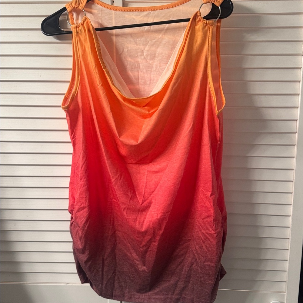 Gradient Orange and Red Women's Top